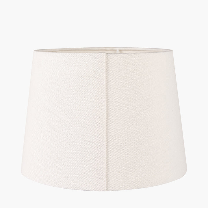 Lys 40cm White Self Lined Linen Tapered Cylinder Shade