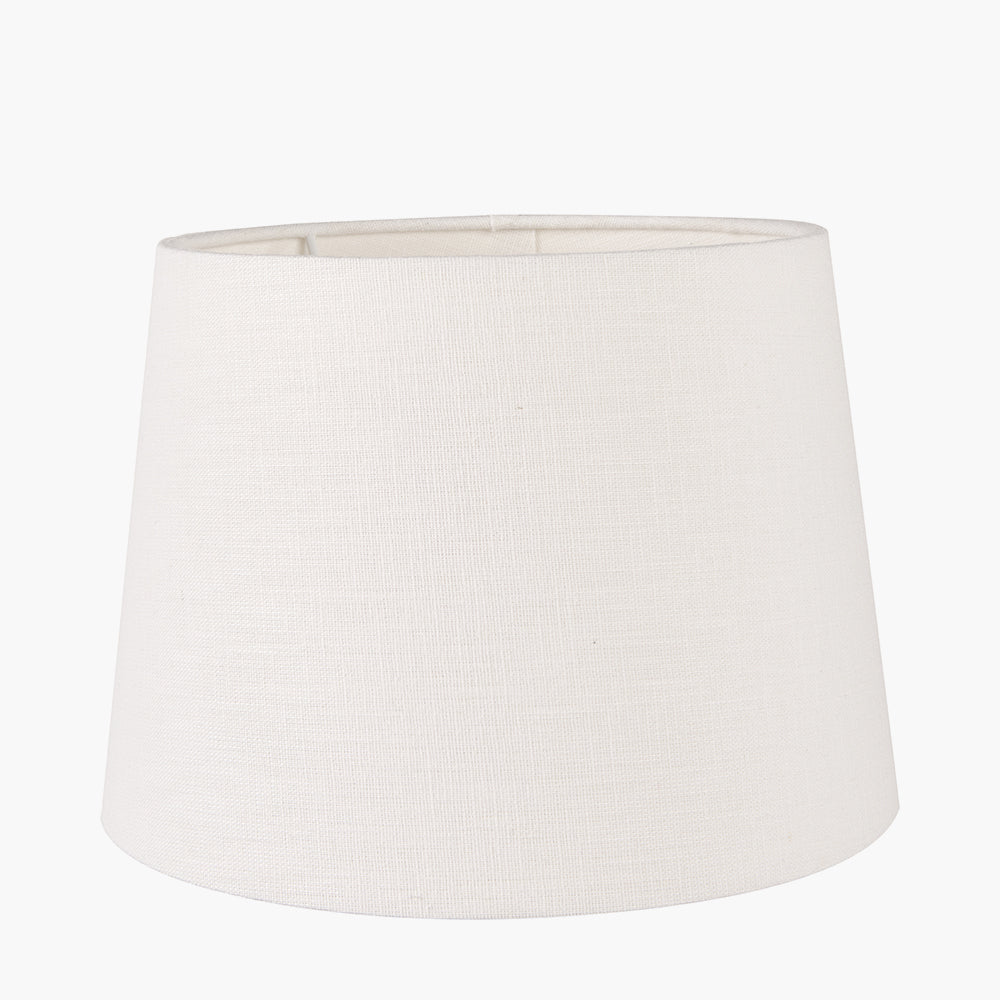 Lys 40cm White Self Lined Linen Tapered Cylinder Shade