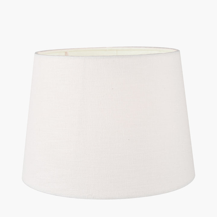 Lys 45cm White Self Lined Linen Tapered Cylinder Shade