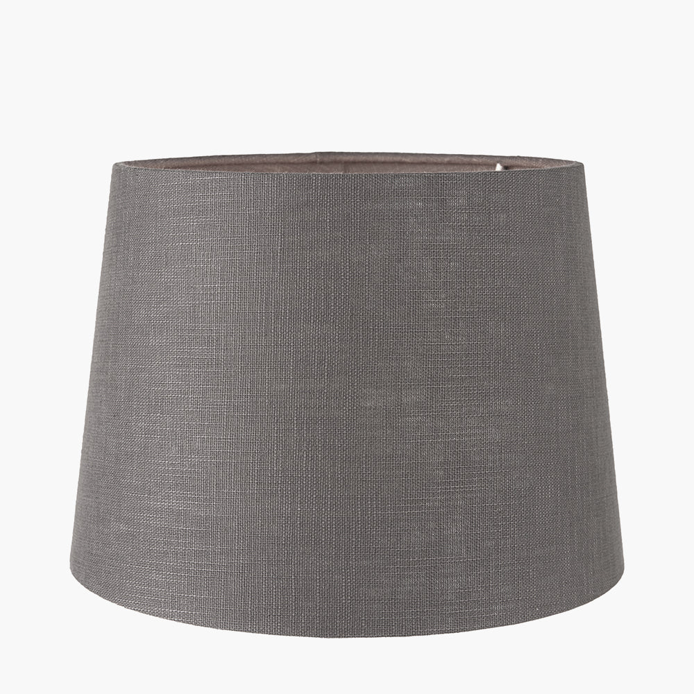 Lys 50cm Steel Grey Self Lined Linen Tapered Cylinder Shade