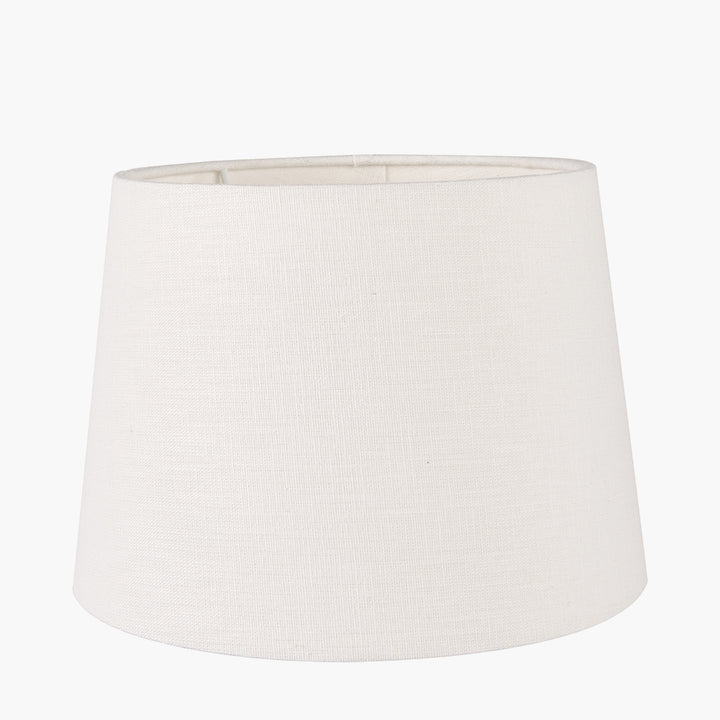 Lys 50cm White Self Lined Linen Tapered Cylinder Shade