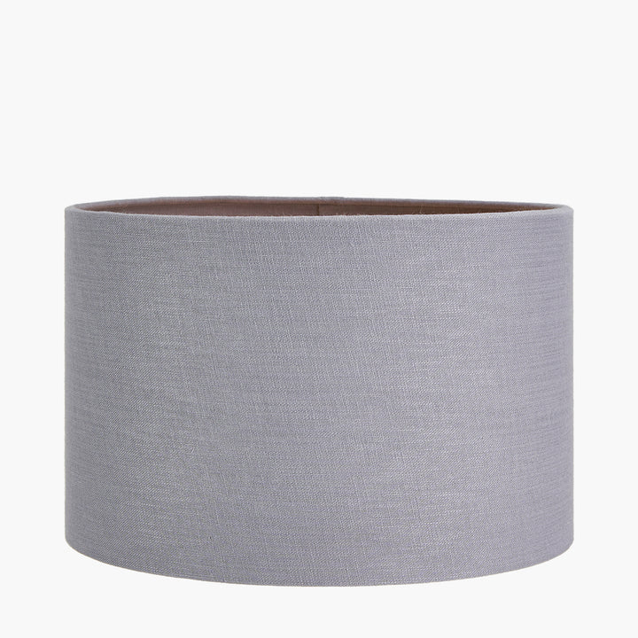 Lino 30cm Steel Grey Self Lined Linen Drum Shade