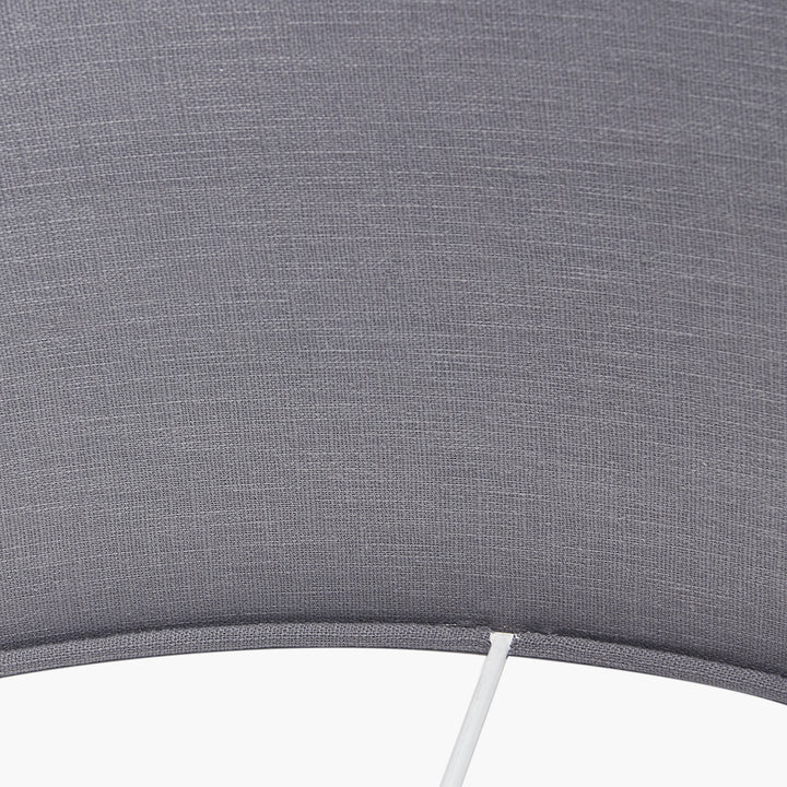 Lino 30cm Steel Grey Self Lined Linen Drum Shade