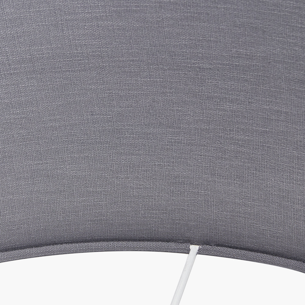 Lino 30cm Steel Grey Self Lined Linen Drum Shade