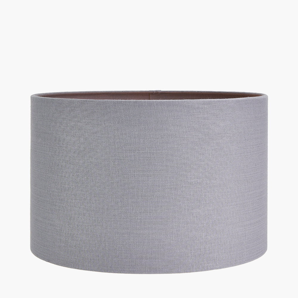 Lino 35cm Steel Grey Self Lined Linen Drum Shade