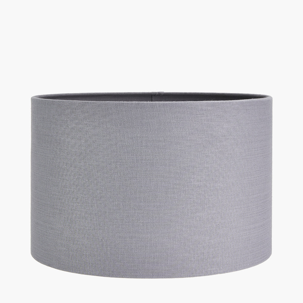 Lino 35cm Steel Grey Self Lined Linen Drum Shade