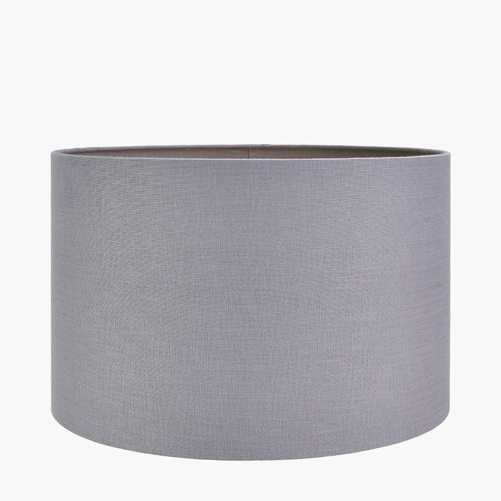 Lino 45cm Steel Grey Self Lined Linen Drum Shade