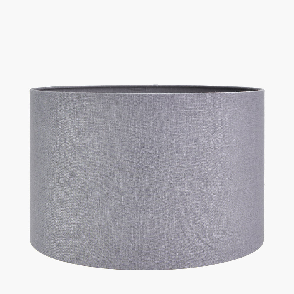 Lino 45cm Steel Grey Self Lined Linen Drum Shade