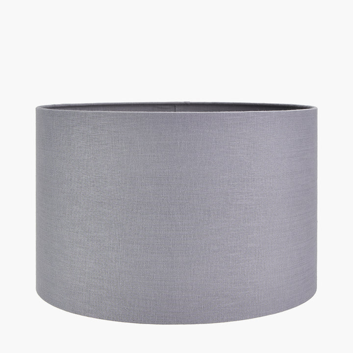 Lino 45cm Steel Grey Self Lined Linen Drum Shade