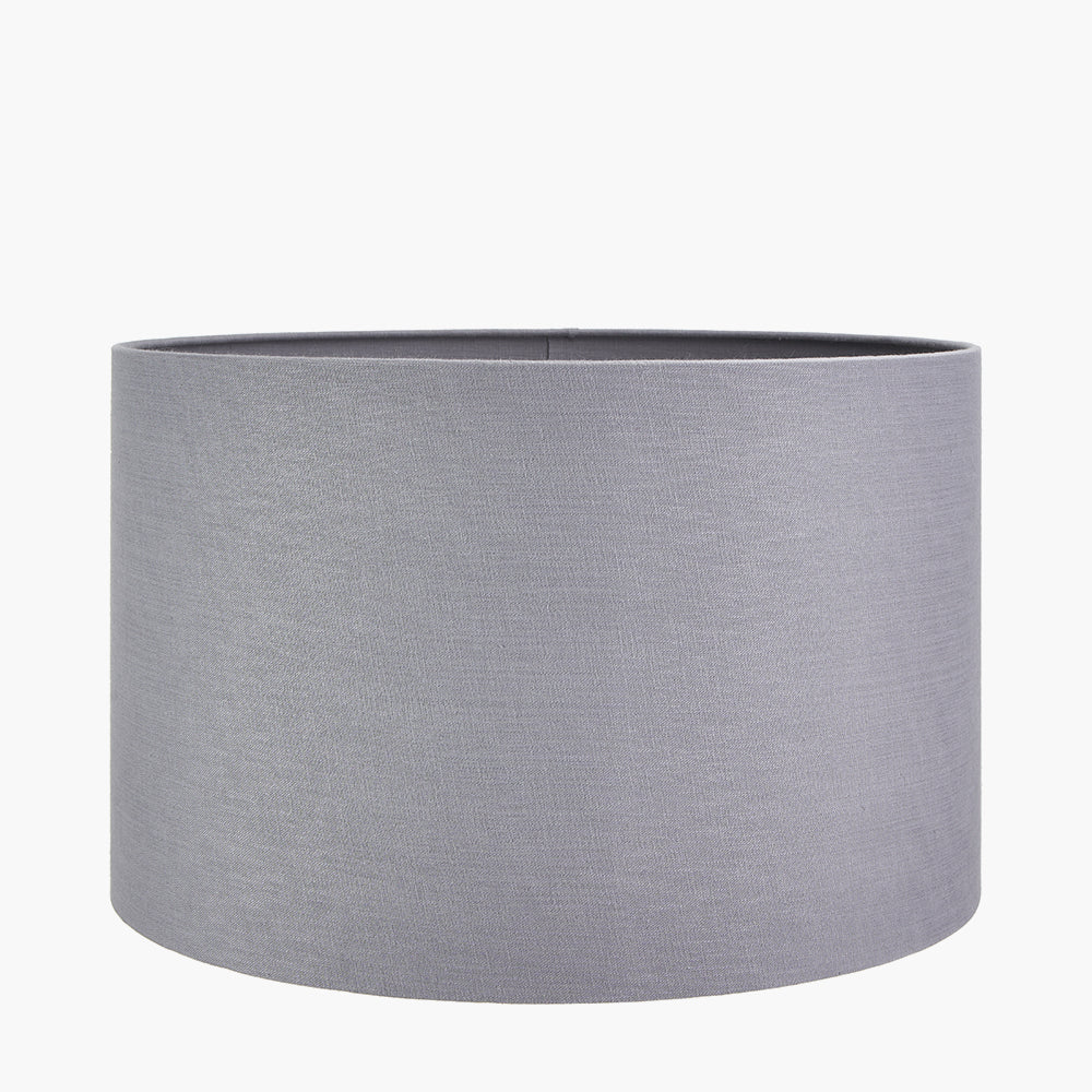 Lino 50cm Steel Grey Self Lined Linen Drum Shade