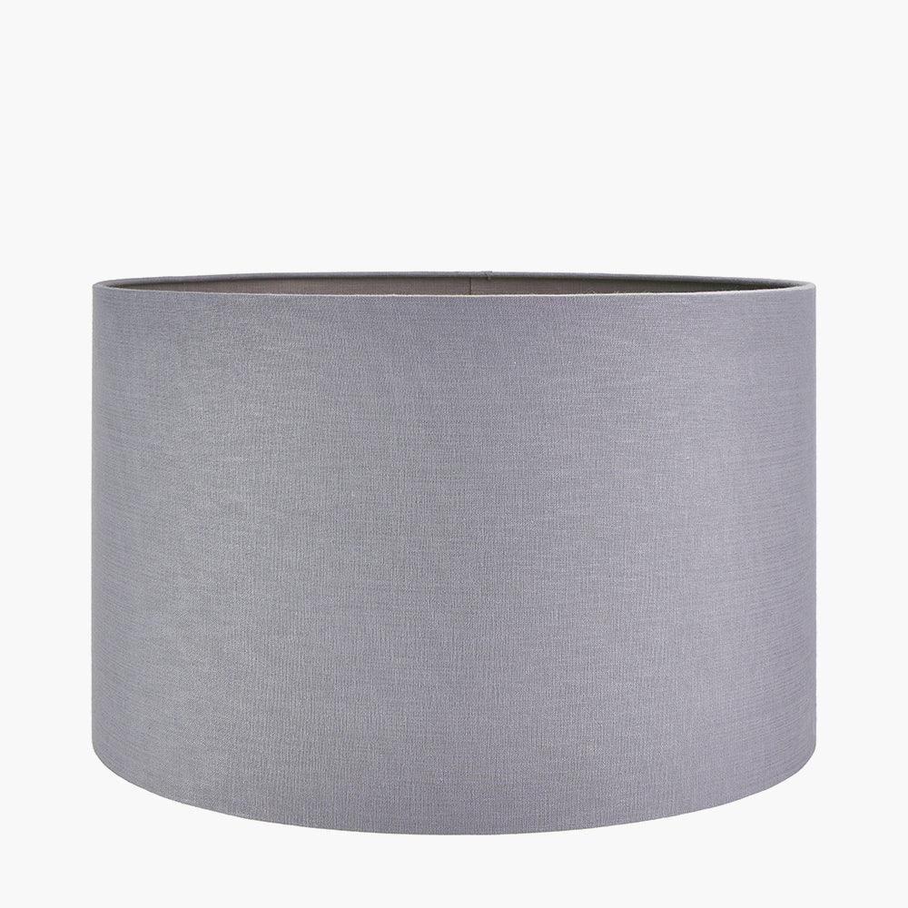 Lino 55cm Steel Grey Self Lined Linen Drum Shade