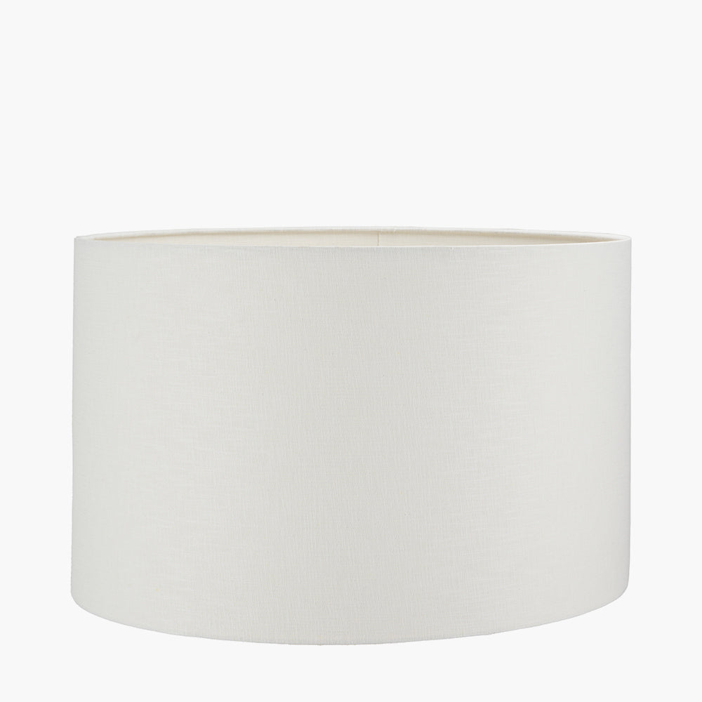 Lino 30cm White Self Lined Linen Drum Shade