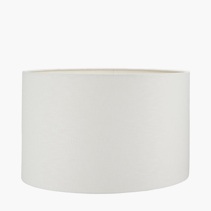 Lino 50cm White Self Lined Linen Drum Shade