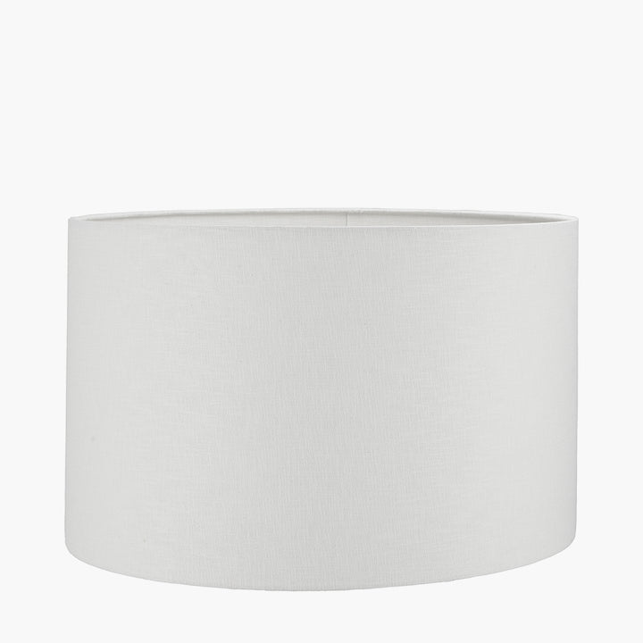 Lino 25cm White Self Lined Linen Drum Shade