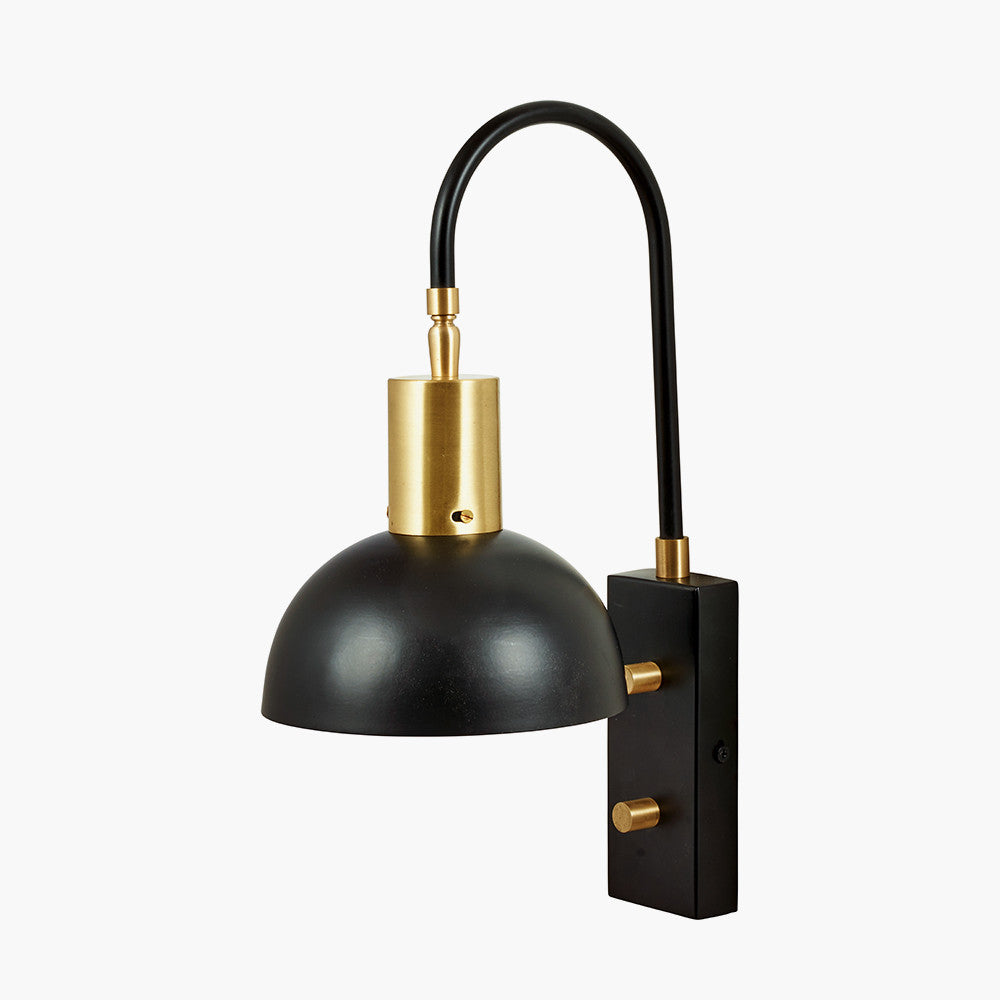 Mayfair Matt Black Domed Task Wall Light