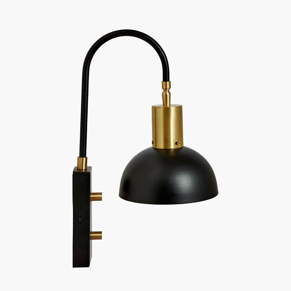 Mayfair Matt Black Domed Task Wall Light