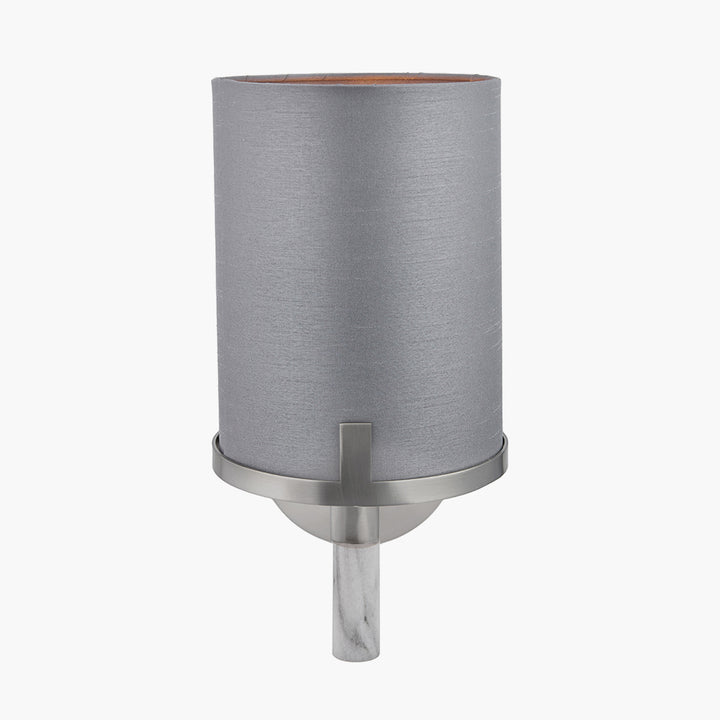 Midland Brushed Nickel and Grey Marble Effect Wall Light