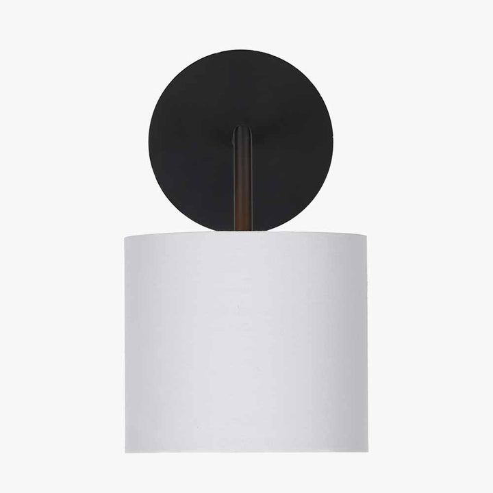 Elin Matt Black and Ivory Wall Light