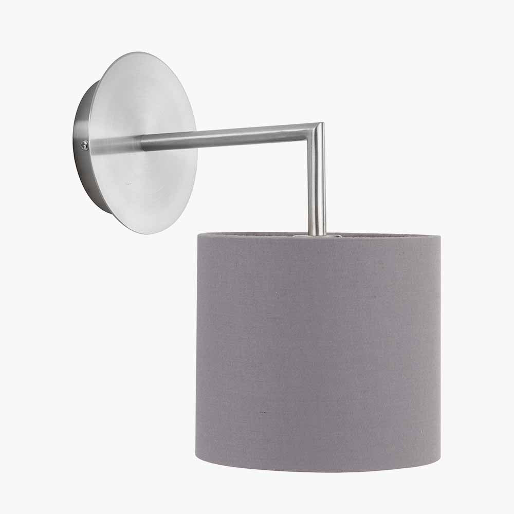 Elin Brushed Silver and Steel Grey Wall Light