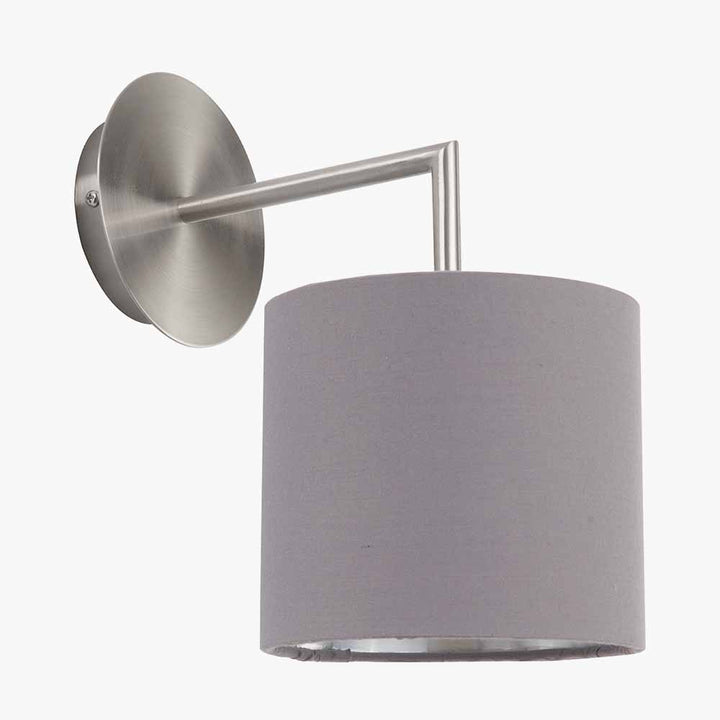 Elin Brushed Silver and Steel Grey Wall Light