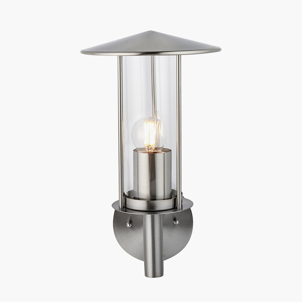 Myosotis Brushed Steel Metal Chimney Wall Light