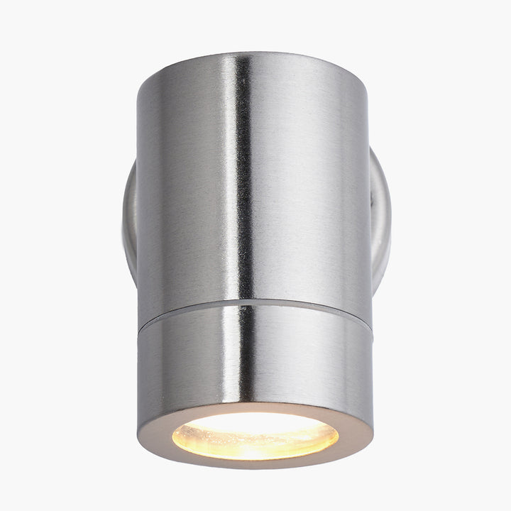 Lantana Brushed Steel Metal Fixed Spot Wall Light