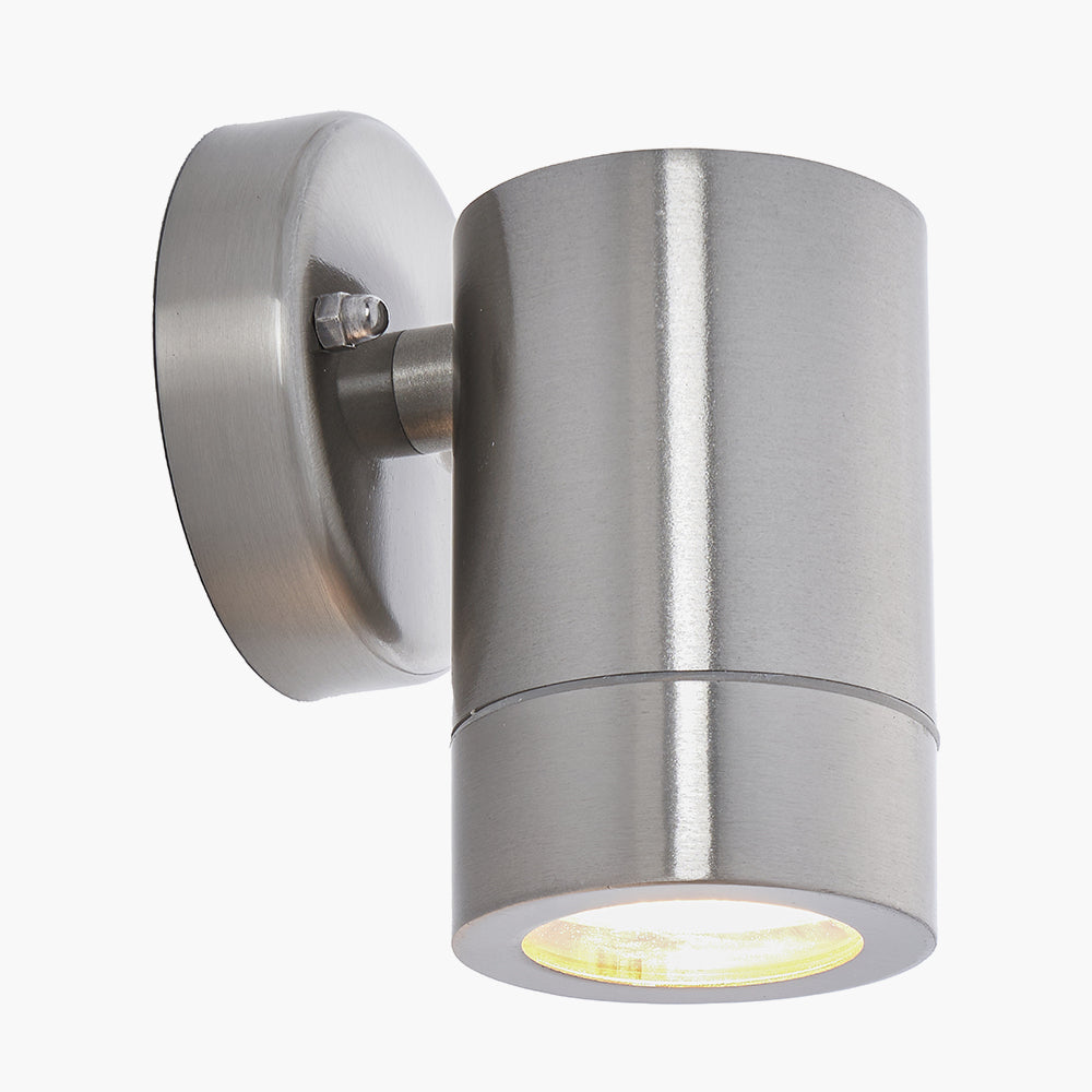 Lantana Brushed Steel Metal Fixed Spot Wall Light