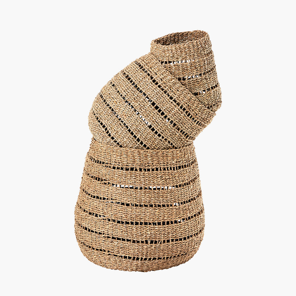 S/3 Seagrass Natural Round Baskets