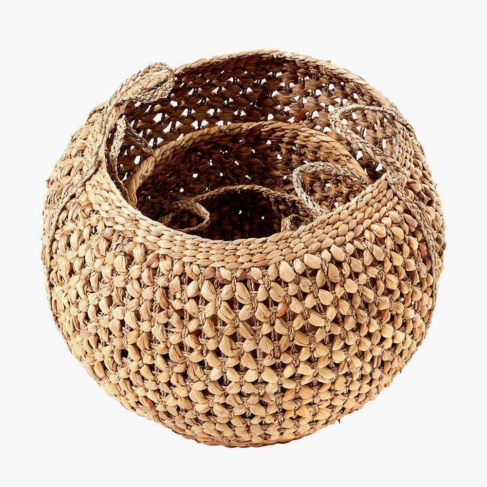 S/3 Water Hyacinth Round Handled Baskets