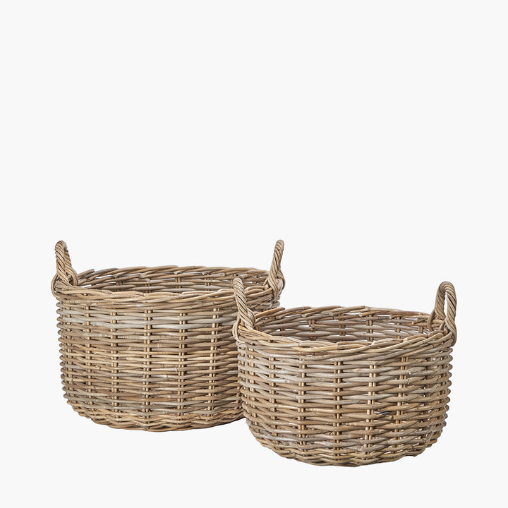 S/2 Grey Kubu Log Baskets