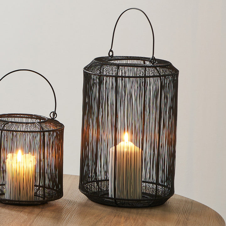 Black Metal Wire Lantern Medium