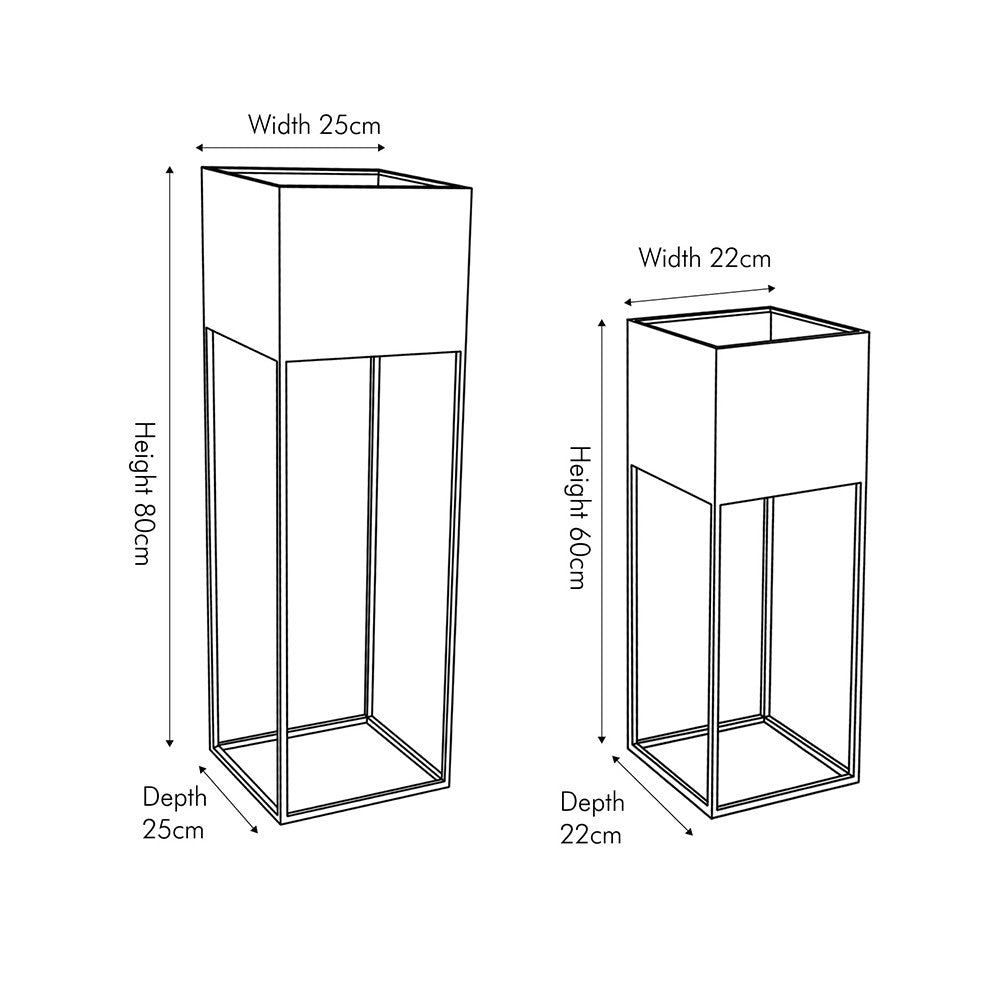 S/2 Graphite Metal Planters