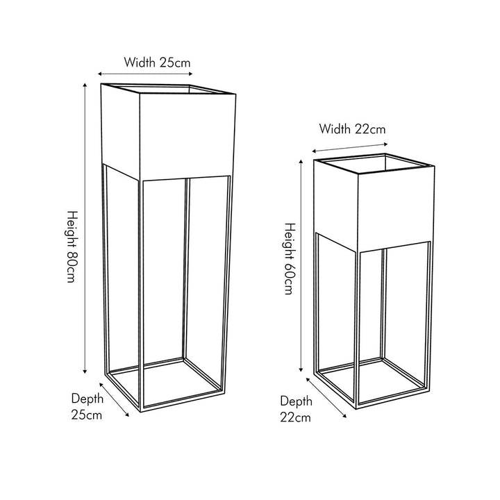 S/2 Graphite Metal Planters