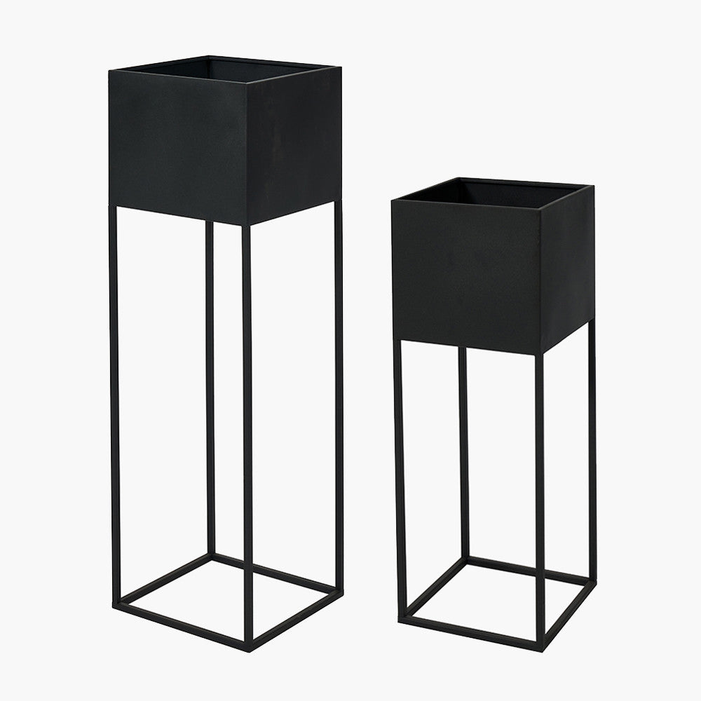 S/2 Graphite Metal Planters