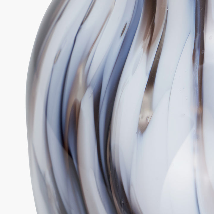 Brown and White Tortoiseshell Glass Vase