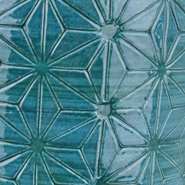 Sidra Aquamarine Stoneware Etch Detail Vase