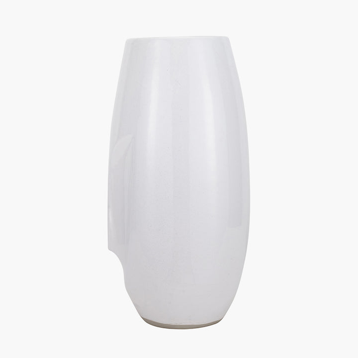 Visage White Stoneware Face Design Vase