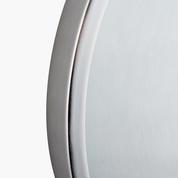 Brushed Silver Metal Round Wall Clock