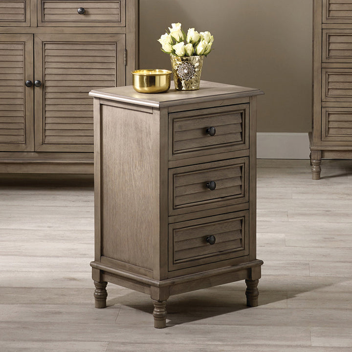 Ashwell Taupe Pine Wood 3 Drawer Unit