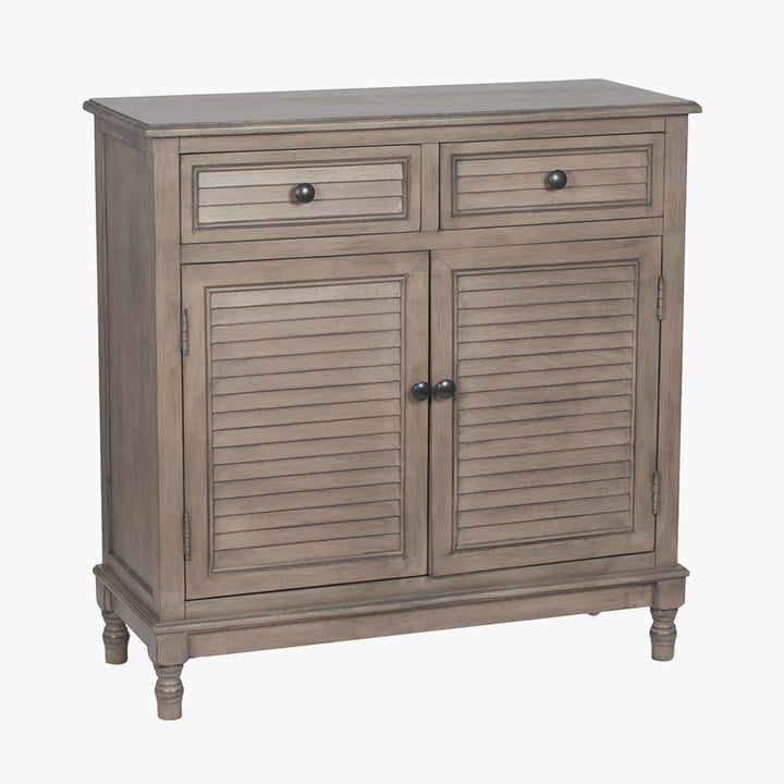 Ashwell Taupe Pine Wood 2 Drawer 2 Door Unit