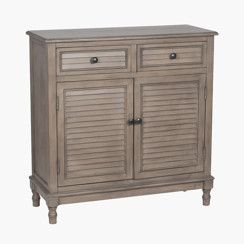 Ashwell Taupe Pine Wood 2 Drawer 2 Door Unit