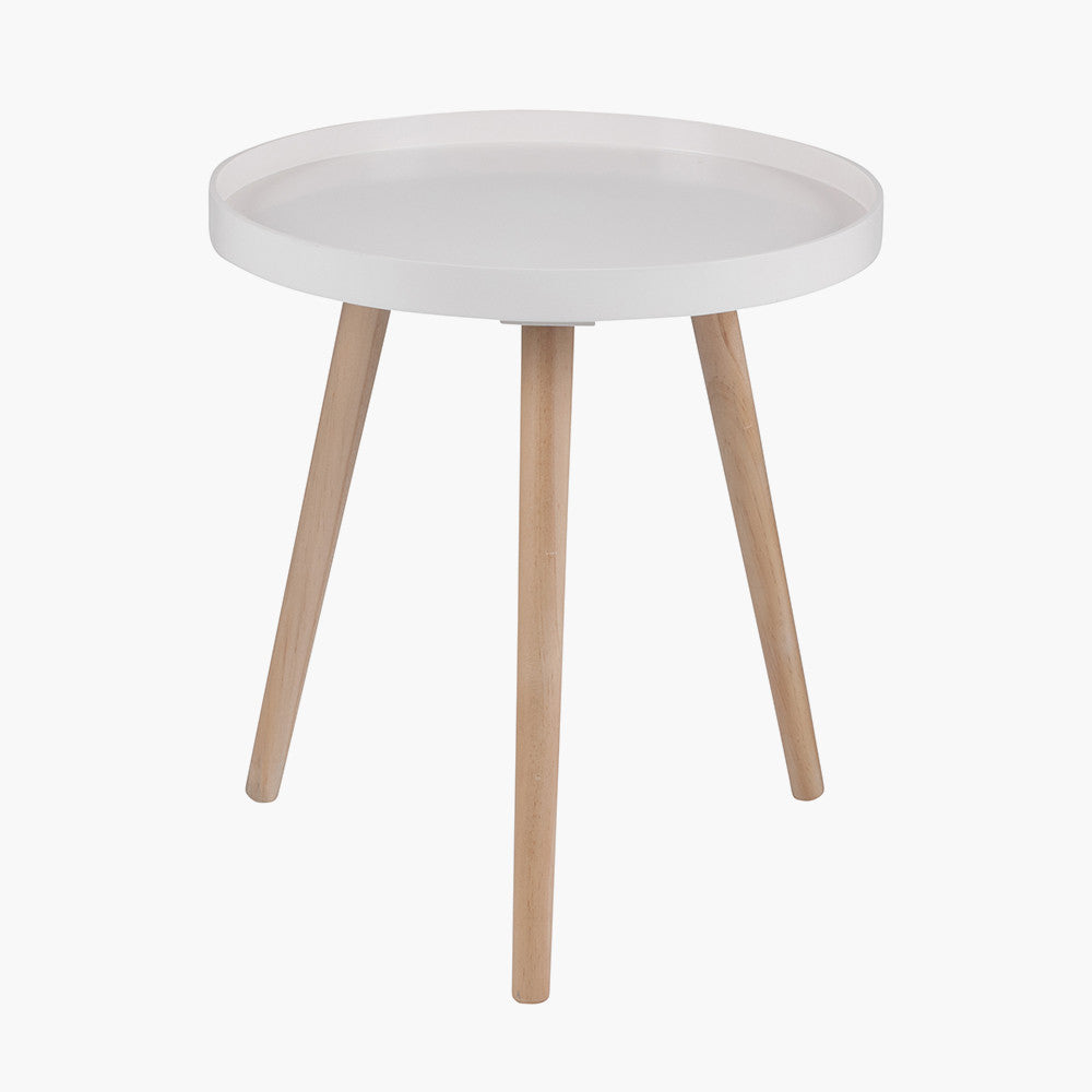 Halston Blush Wood Veneer and Natural Pine Wood Side Table