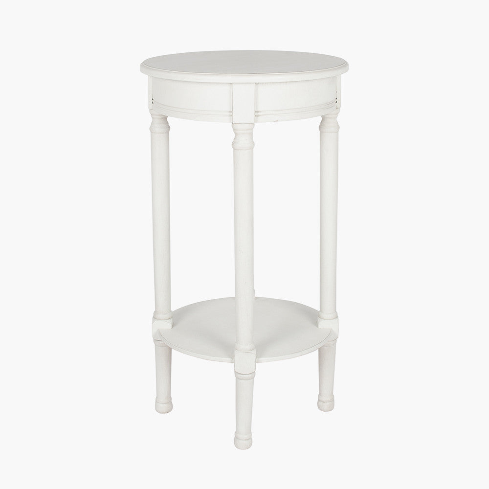 Heritage Elizabeth White Pine Wood Round Accent Table