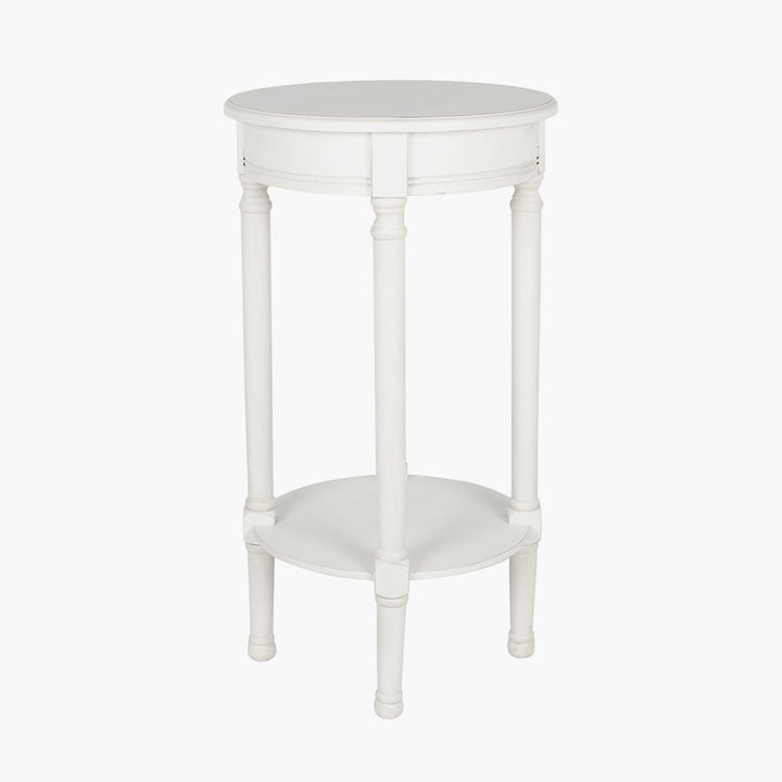 Heritage Elizabeth White Pine Wood Round Accent Table