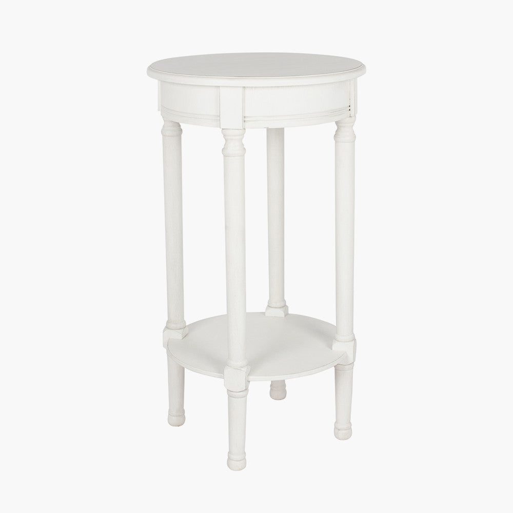 Heritage Elizabeth White Pine Wood Round Accent Table