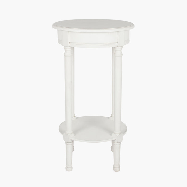 Heritage Elizabeth White Pine Wood Round Accent Table