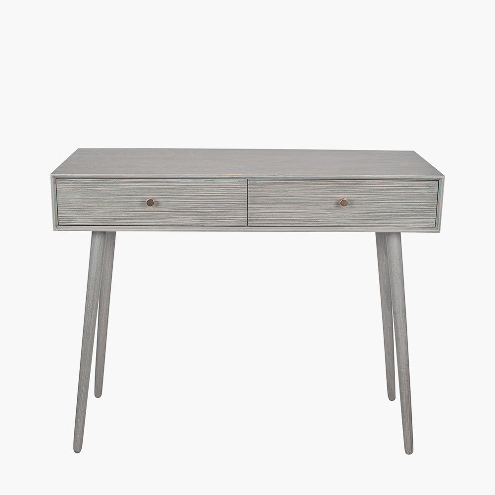 Chaya Dark Grey Pine Wood 2 Drawer Console Table