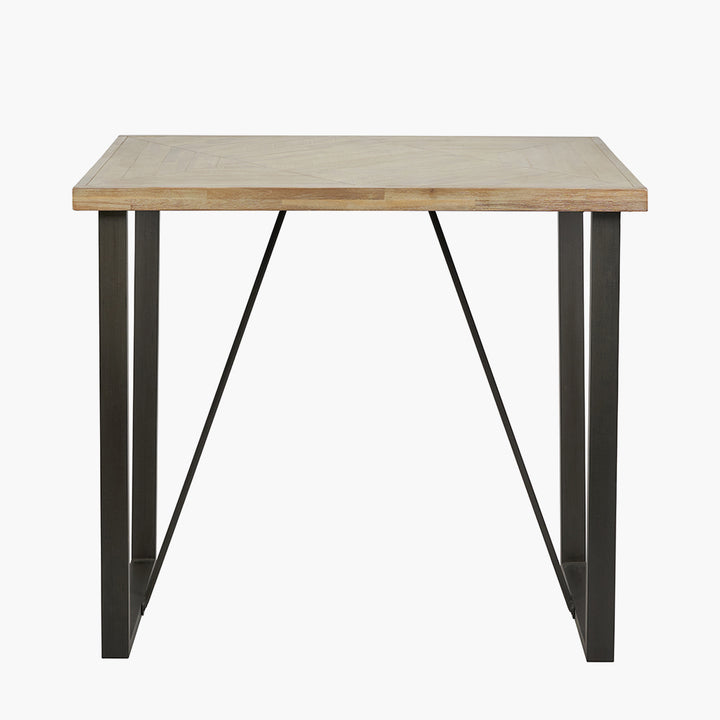 Marca Sand Wash Acacia Wood and Black Metal Bar Table