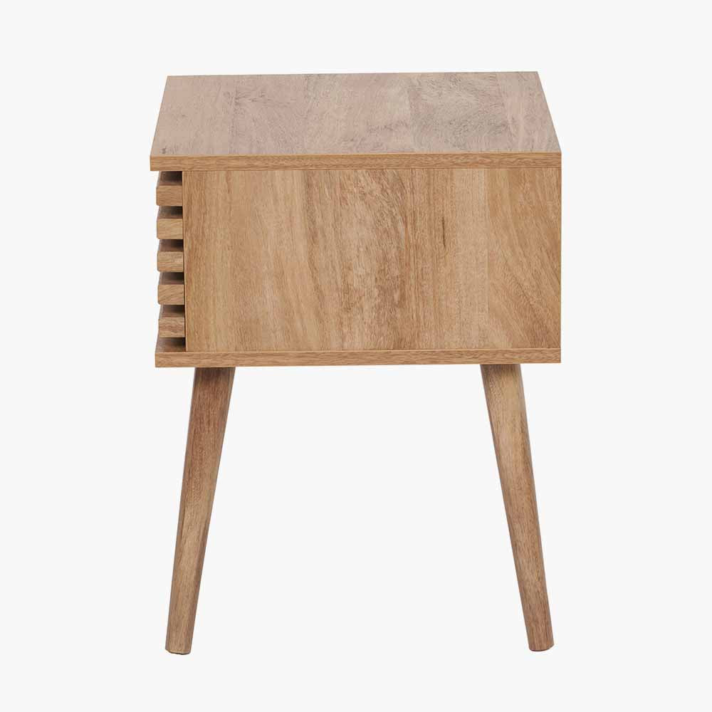 Larvik Natural Eucalyptus Wood 1 Drawer Bedside Table