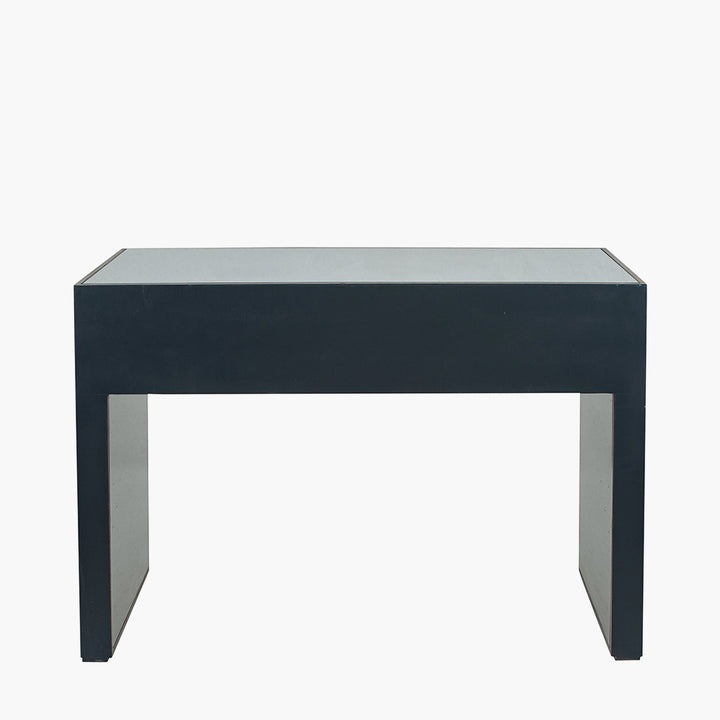 Brindisi Grey Velvet, Antique Metal and Mirror Console Table